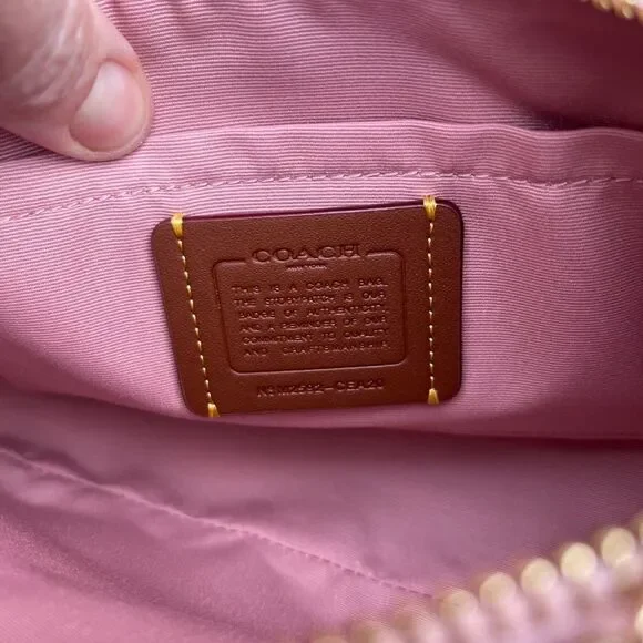 Coach Teri Shoulder Bag In Signature Canvas With Charms Powder Pink Purse - Picture 7 of 8